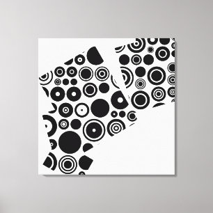 Black and White Retro Pattern Abstract Art Canvas Print