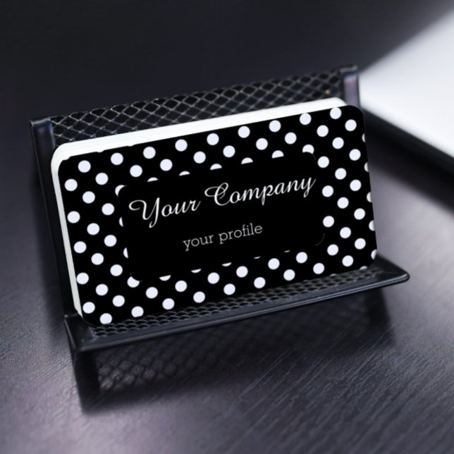 black and white retro polka business card (Creator Uploaded)