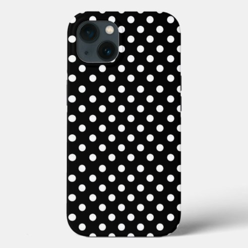 Black and white retro polka dots  iPhone 13 case