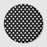 Black and White Retro Polka Dots Pattern Magnet<br><div class="desc">Black and White Retro Polka Dots Pattern Magnet This retro polka dots item is customizable. Please check out my store for other colors and similar item.</div>