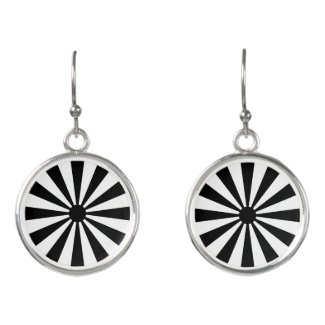 Black and white retro rays earrings
