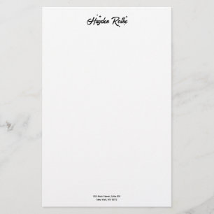 Black and White Retro Script Stationery