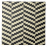 Black and White Retro Stripes Pattern Tile