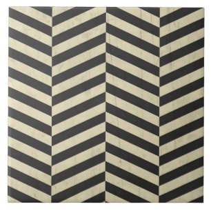 Black and White Retro Stripes Pattern Tile