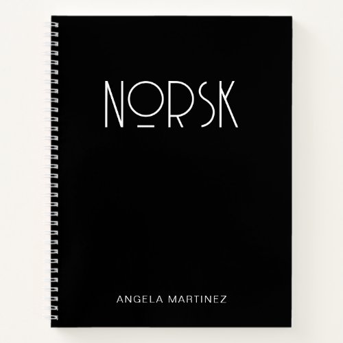 Black and White Retro Style Language Study Notebook