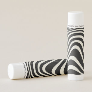 Black and white retro style waves lip balm
