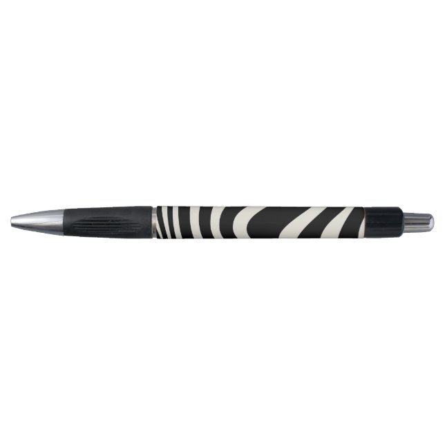 Black and white retro style waves pen (Front)