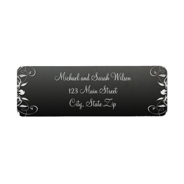 Black and White Return Address Labels (Front)