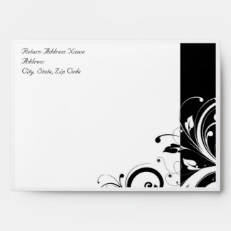 Black and White Reverse Swirl Envelope