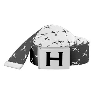 Black and white reversible belt for hair stylist