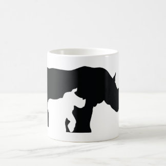 Black and White Rhino Coffee Mug