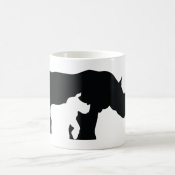 Black And White Rhino Coffee Mug by SakuraDragon at Zazzle