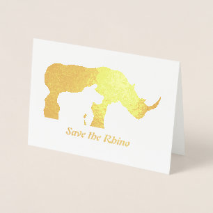 Black and White Rhino Foil Card