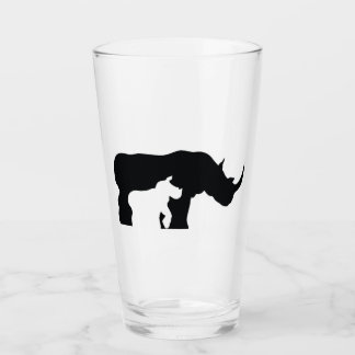 Black and White Rhino Glass