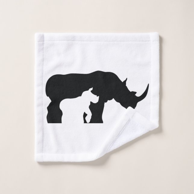 Black and White Rhino Wash Cloth (Wash Cloth)