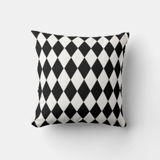 Black and white rhombus throw pillow