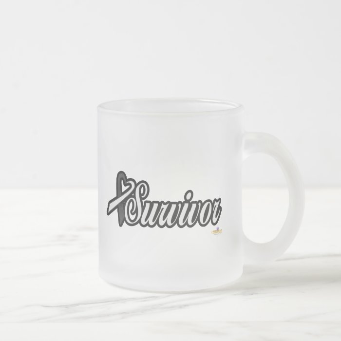 Black And White Ribbon Survivor Design Coffee Mug