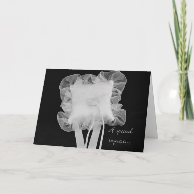 Black and White Ring Bearer Special Request Card (Front)
