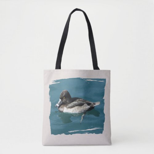 Black and White Ring_necked Duck Photo Bird Tote Bag