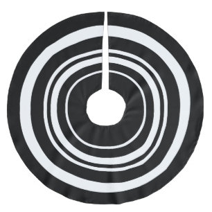 Black and White Rings Christmas Tree Skirt