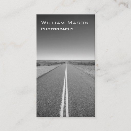 Customizable Black and White Road Photography - Business Card