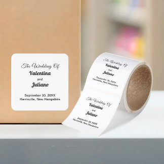 Black and White Roll of Square Wedding Stickers