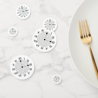 Black and White Roman Clock Party