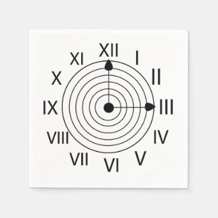 Black and White Roman Clock Party Napkins