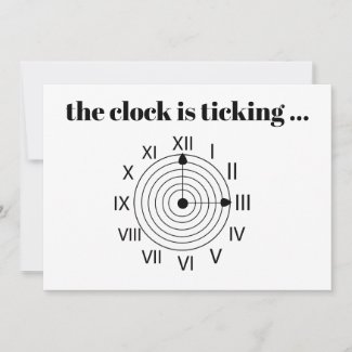 Black and White Roman Clock Save The Date Wedding