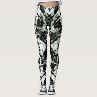 Black and White Rorschach Ink Splatter Leggings
