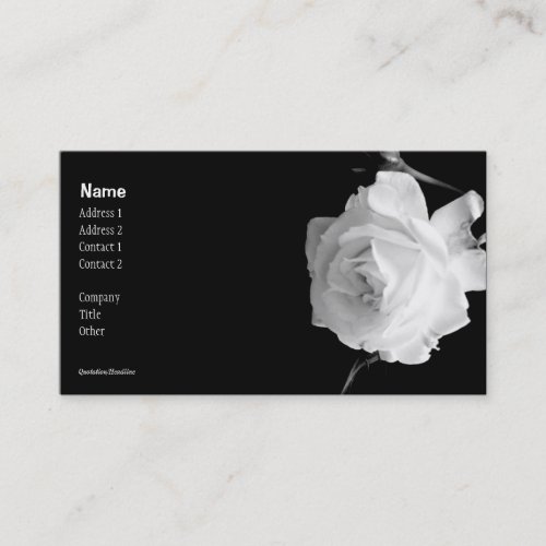 Black and White Rose Business Card