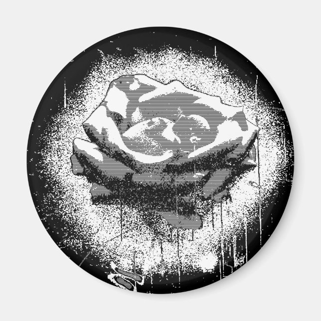 Black And White Rose Fine Art Magnet (Front)