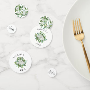 Black and White Rose Floral Wedding Confetti