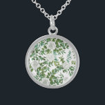 Black and White Rose Floral Wedding Sterling Silver Necklace<br><div class="desc">This elegant and beautiful black and white rose wedding design is great for a modern sophisticated event.  The gorgeous blooms are perfect for a spring,  summer or winter wedding with simple modern style.</div>