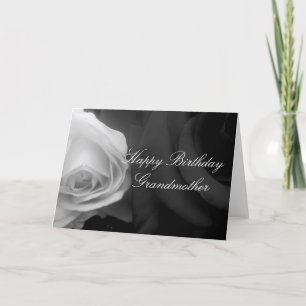 Black and White Rose Grandmother Birthday Card