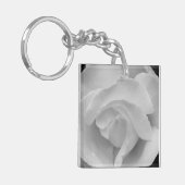Black and White Rose Keychain (Front Left)
