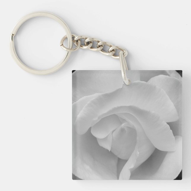 Black and White Rose Keychain (Front)