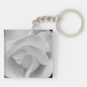 Black and White Rose Keychain (Back)