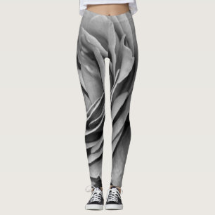 Black and White Rose Leggings