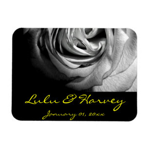 Black and White Rose Magnet
