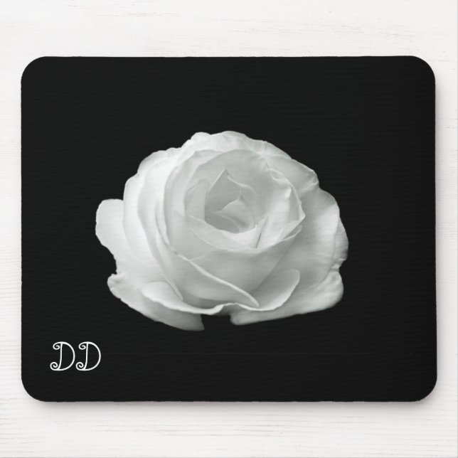 Black And White Rose Mouse Pad (Front)