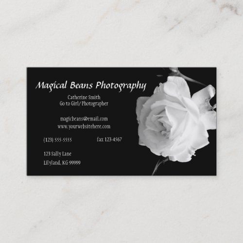 Black and White Rose Profile Business Card