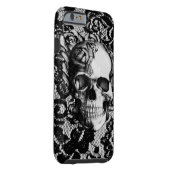 Black and white rose skull on lace background. Case-Mate iPhone case (Back/Right)