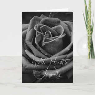 Black and White Rose Sympathy Card