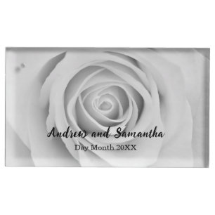 Black and White Rose Table card holder