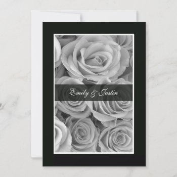 Black And White Rose Wedding Invitation by henishouseofpaper at Zazzle