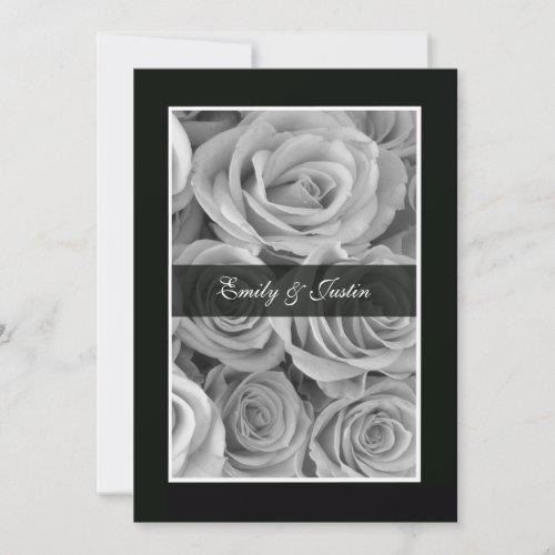 Black and White Rose Wedding Invitation