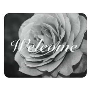 Black and White Rose Welcome Sign