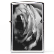 Black and White Rose Zippo Lighter