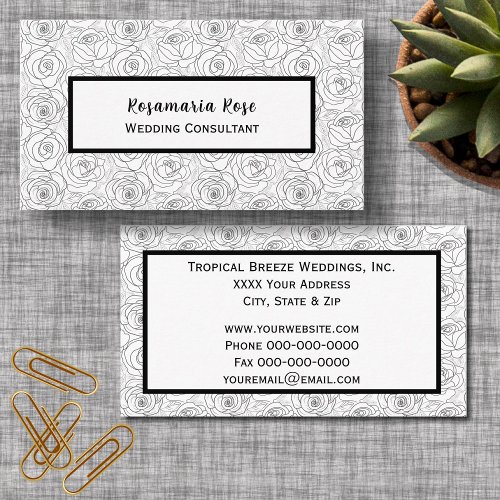 Black and White Roses Business Card